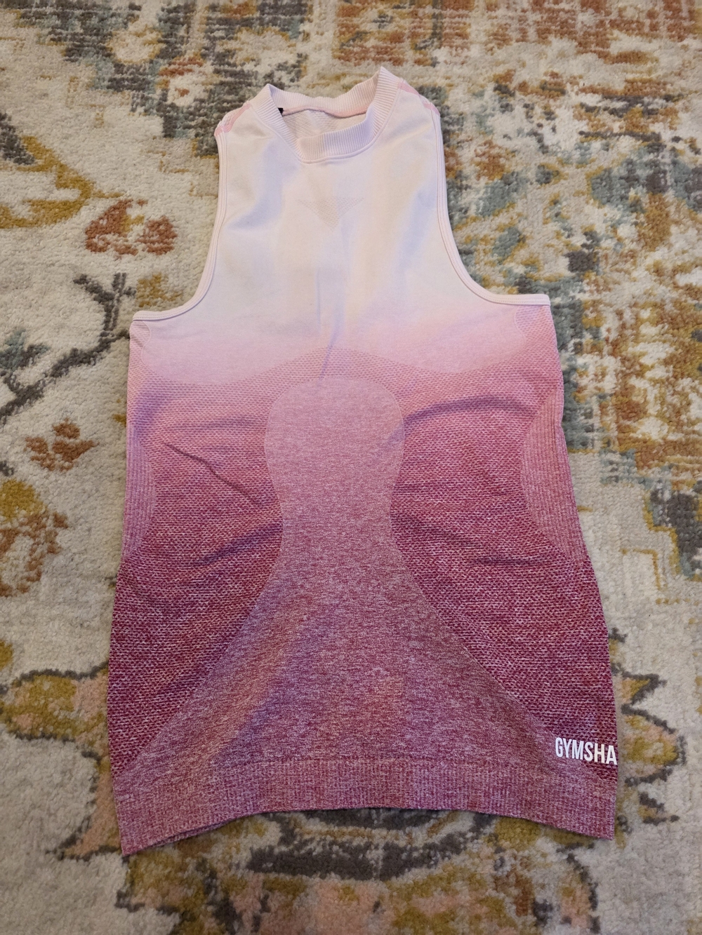 GYMSHARK Pink Ombre Seamless Tank Top Size Med/large